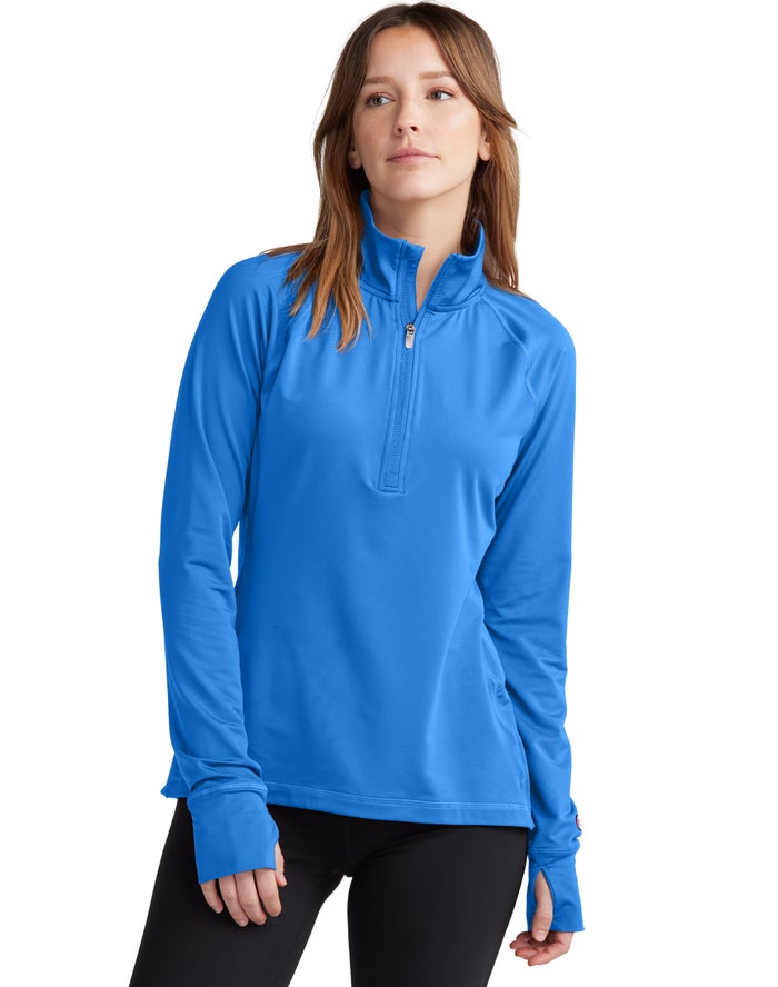 Champion Absolute 1/2 Zip Mock Neck Sweatshirt Dames - Blauw - Belgie 6431NPYUB